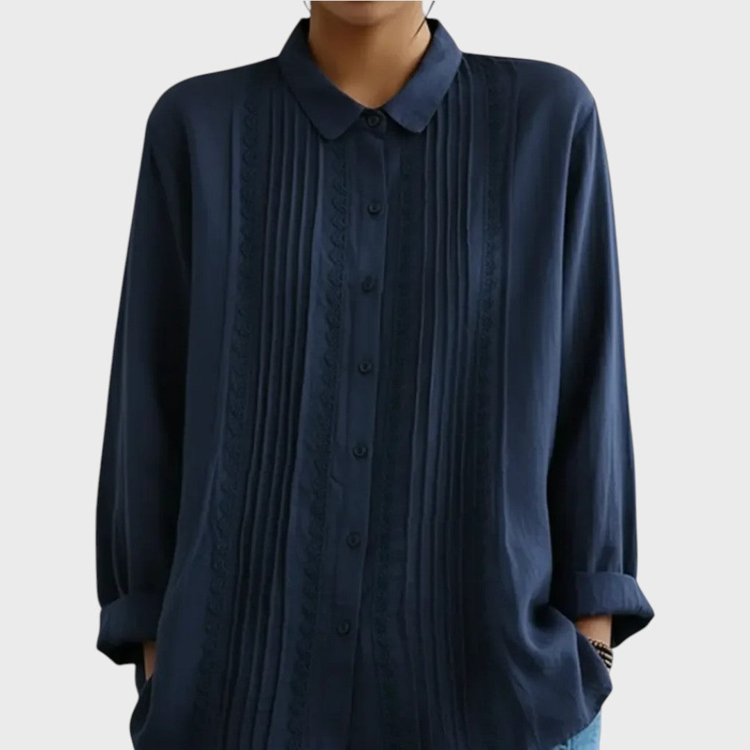 Amalie | Camisa blanca con encaje y pliegues