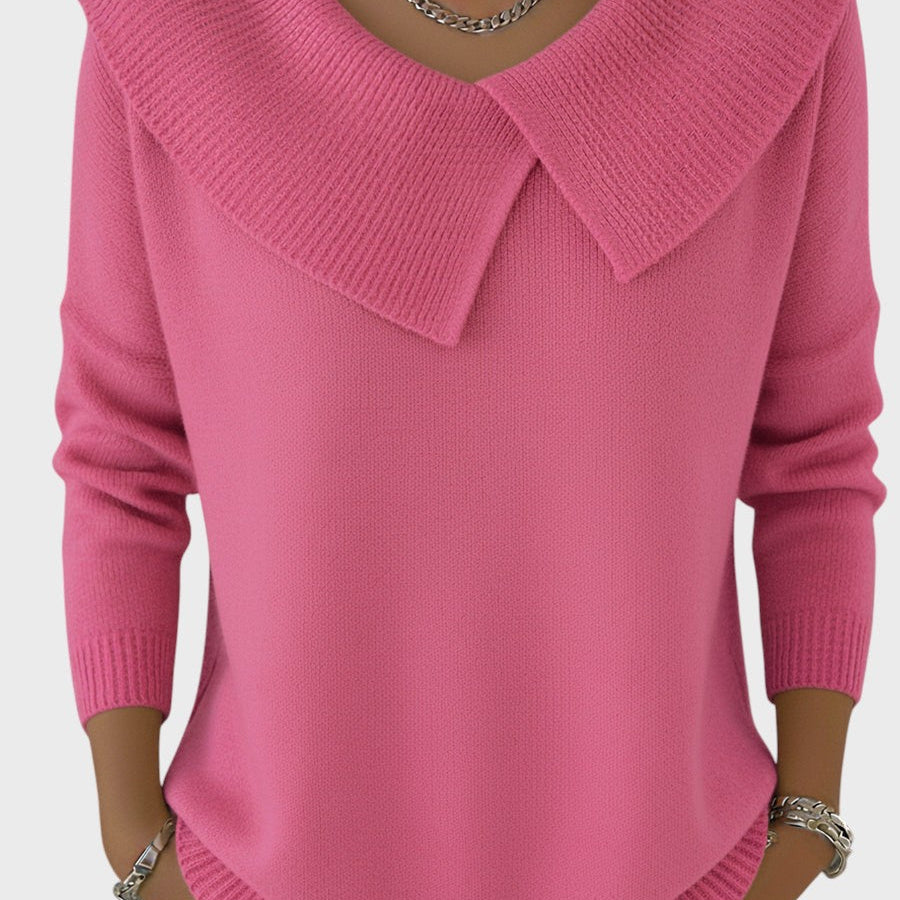 Barbora | Jersey elegante de punto con cuello prominente