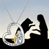 Alduna™ | Collar de plata con perro y corazón