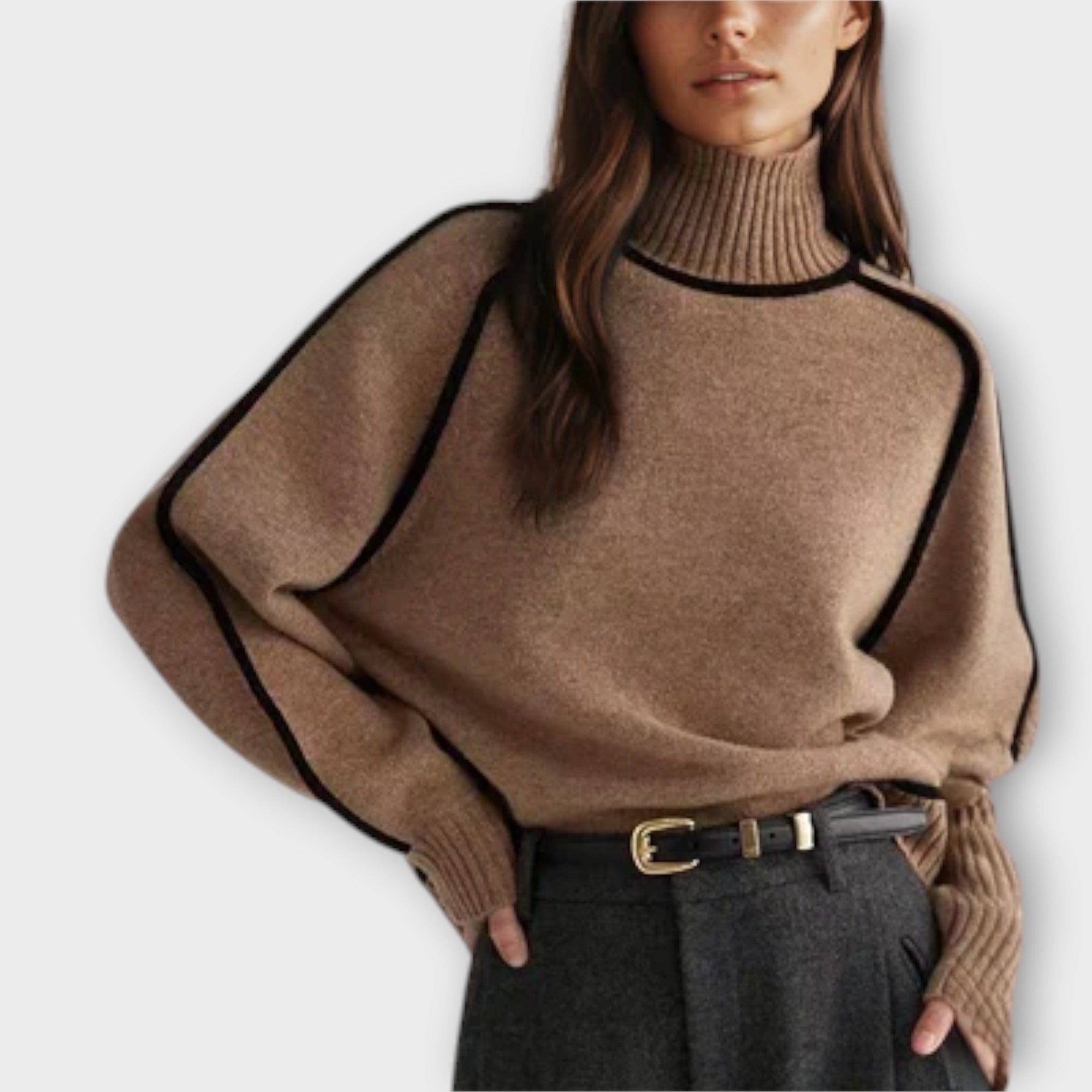 María | Suéter de Cuello Alto Suave y Elegante