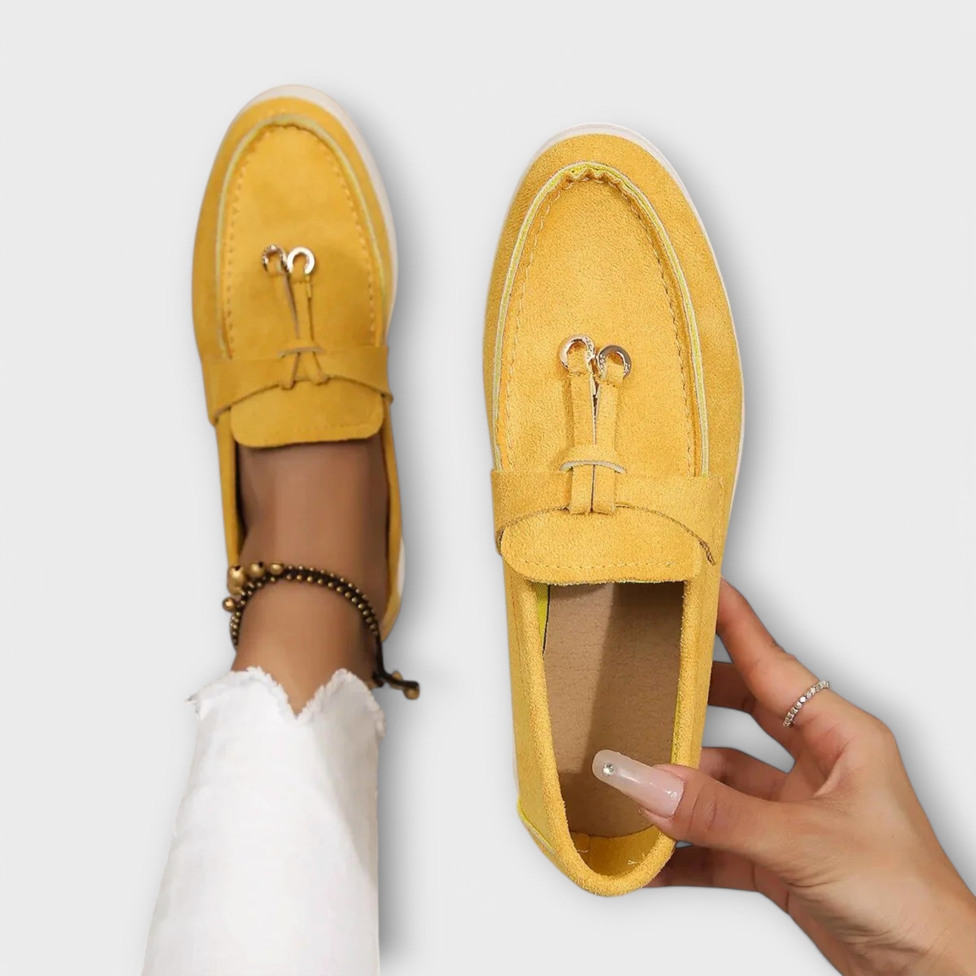 Veronika Sofisticados Mocasines Con Cordón Decorativo