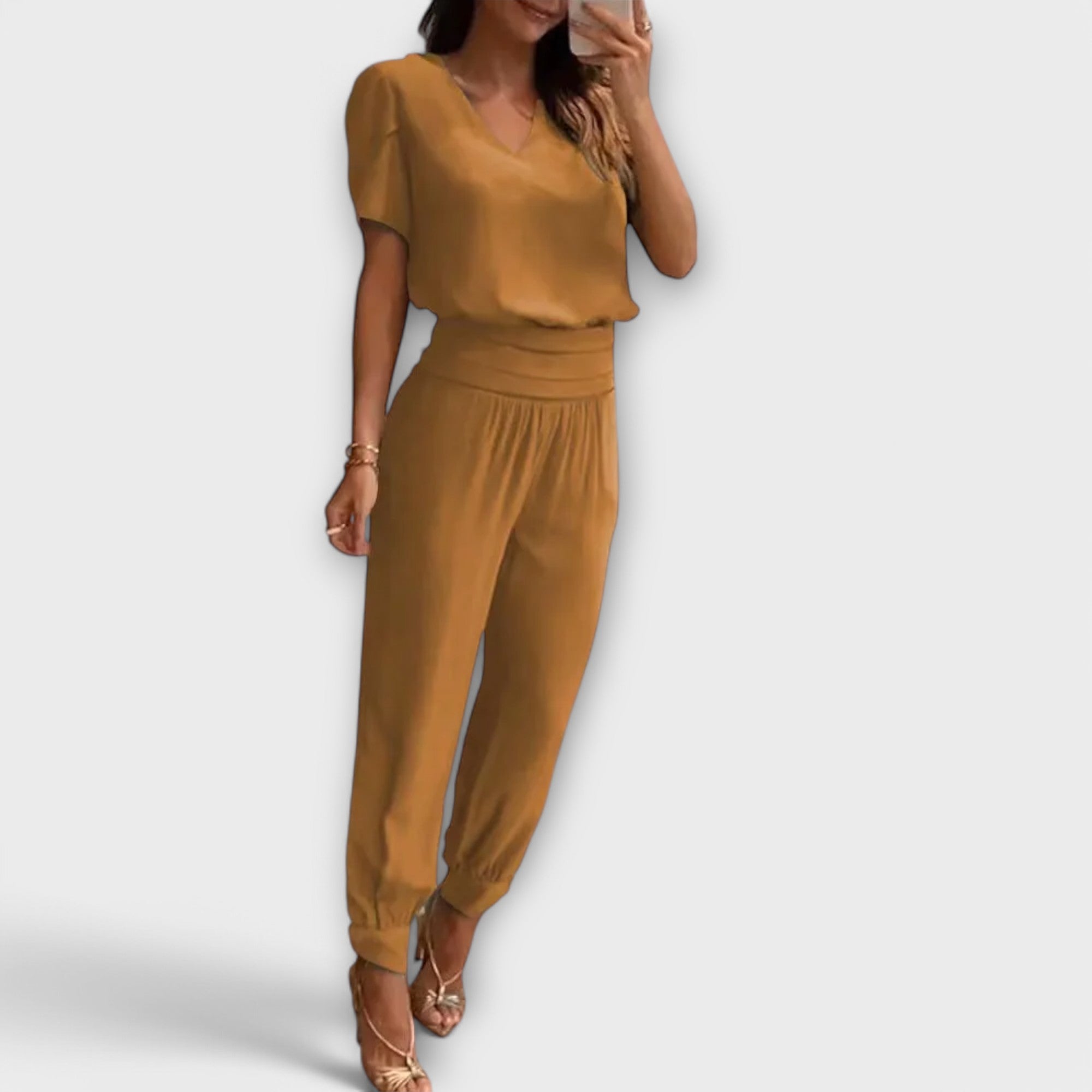 Irmelin – Elegante conjunto de top y pantalones