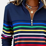 Viena | Sudadera con cremallera y rayas arcoíris