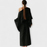 Dana - Vestido kimono confeccionado en lino y algodón