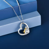 Alduna™ | Collar de plata con perro y corazón