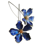 Bliss - Pendientes florales azules vintage