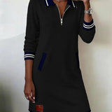 Monika - Vestido de sudadera con cuello con cremallera
