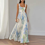Elvira - Vestido Maxi Línea A Floral