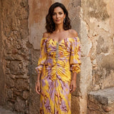 Ana - Vestido Largo Floral con Escote Profundo