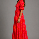Verónica - Vestido Fluido en Rosa y Naranja