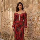 Ana - Vestido Largo Floral con Escote Profundo