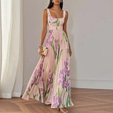 Elvira - Vestido Maxi Línea A Floral