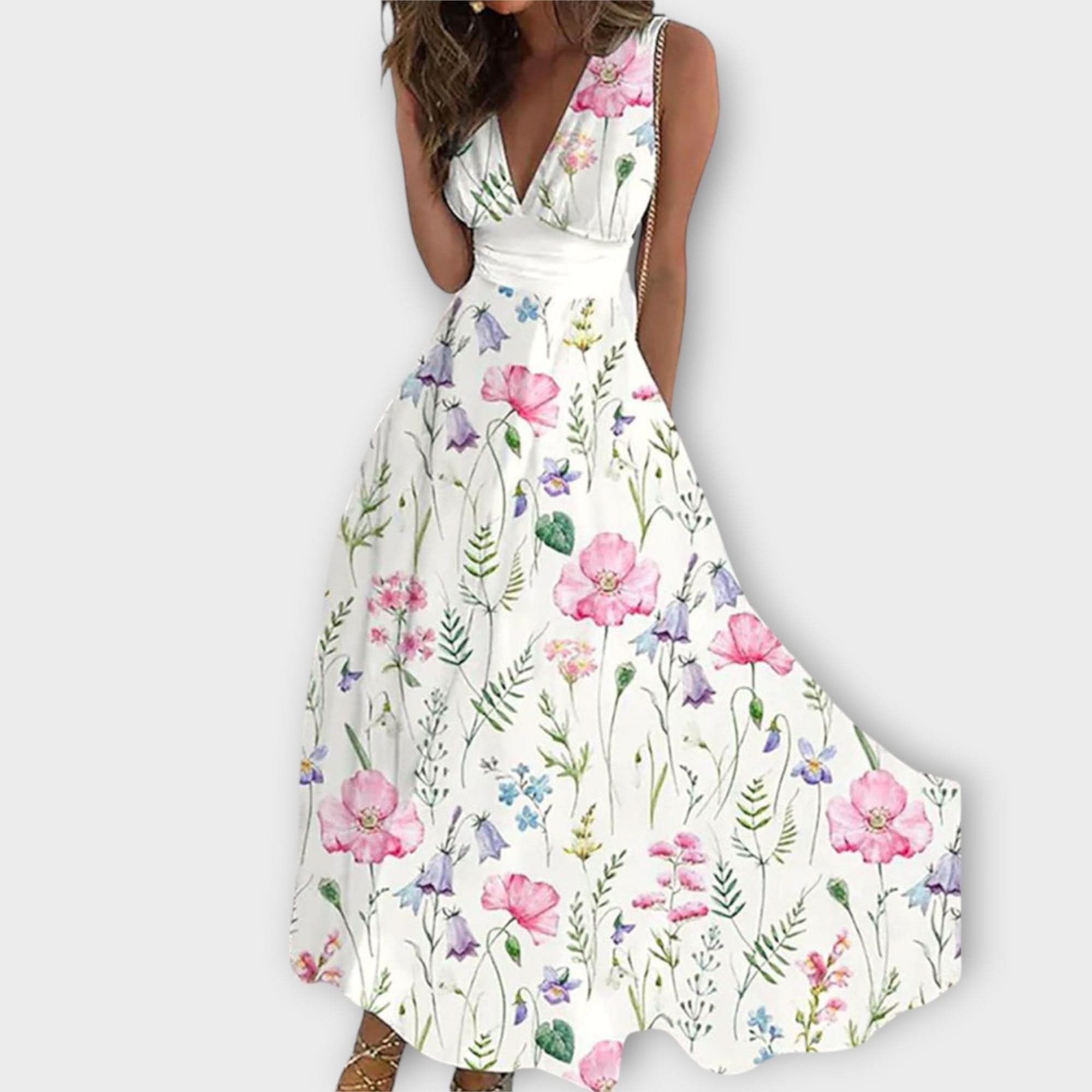 Romy - Vestido floral con cuello en V