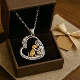 Alduna™ | Collar de plata con perro y corazón