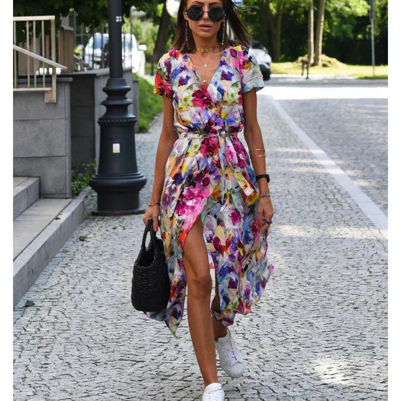 Petra - Vestido elegante con escote en V y corte moldeador