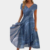 Tereza - Elegante vestido midi con cuello de pico