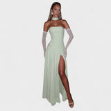 Malia - Vestido Corte asimétrico Menta