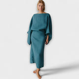 Dana - Vestido kimono confeccionado en lino y algodón