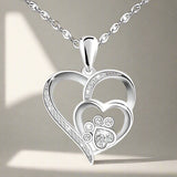 Zahira™ | Collar Huella y Corazón Circonitas
