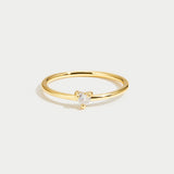 Anillo de corazón de cristal