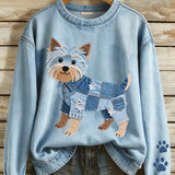 Marisol - Hermosa sudadera de mujer con estampado de patchwork de Yorkshire Terrier