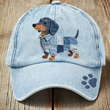Bonita - Chaqueta vaquera patchwork unisex para mascotas con diseño de perro salchicha