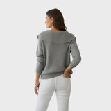 Barbora | Jersey elegante de punto con cuello prominente